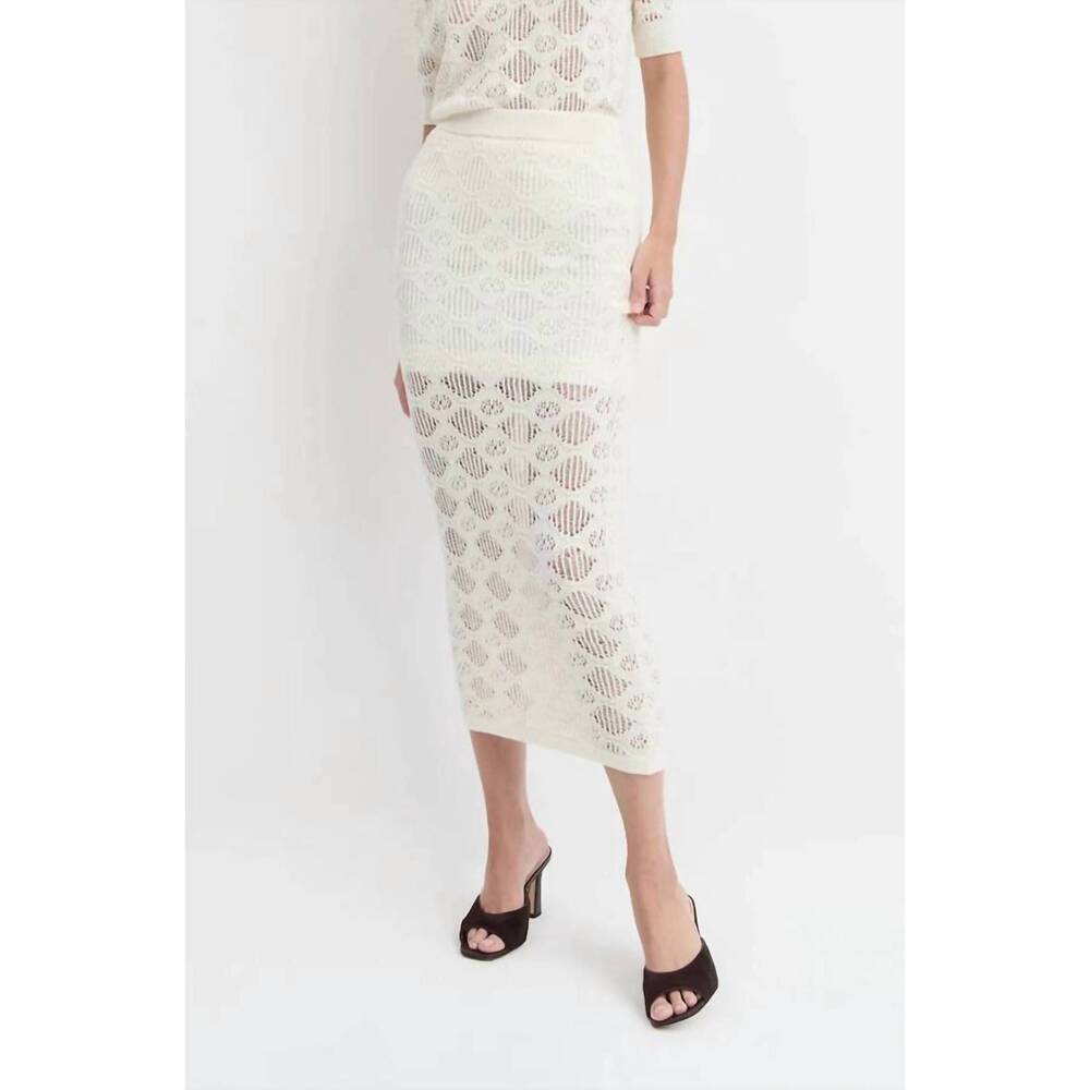 NEW FAVORITE DAUGHTER courtside midi skirt in ivory